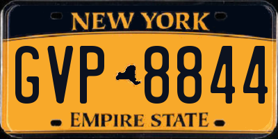 NY license plate GVP8844