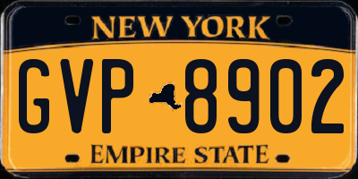 NY license plate GVP8902