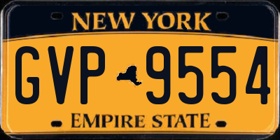 NY license plate GVP9554