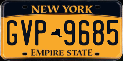 NY license plate GVP9685