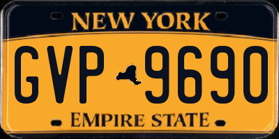 NY license plate GVP9690