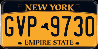 NY license plate GVP9730
