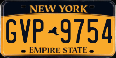NY license plate GVP9754