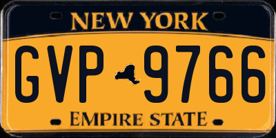 NY license plate GVP9766