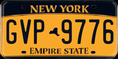 NY license plate GVP9776