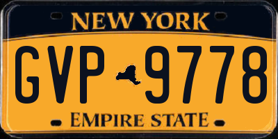 NY license plate GVP9778