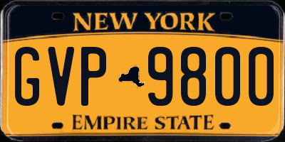 NY license plate GVP9800