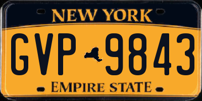 NY license plate GVP9843