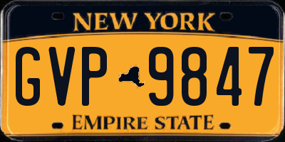 NY license plate GVP9847