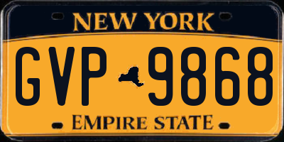 NY license plate GVP9868
