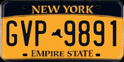 NY license plate GVP9891