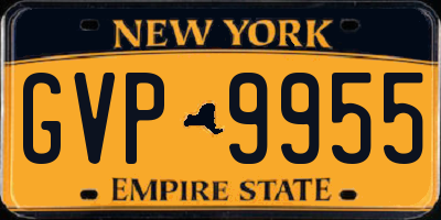 NY license plate GVP9955