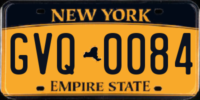 NY license plate GVQ0084