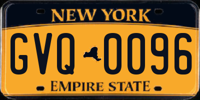 NY license plate GVQ0096