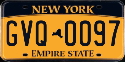 NY license plate GVQ0097