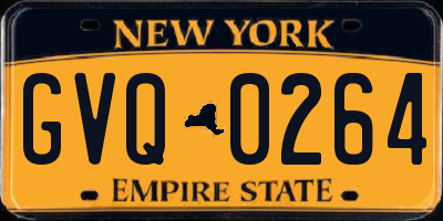 NY license plate GVQ0264