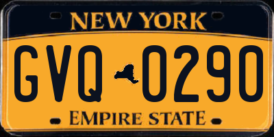 NY license plate GVQ0290