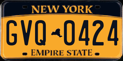 NY license plate GVQ0424