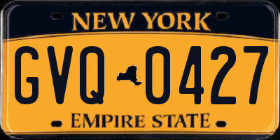 NY license plate GVQ0427