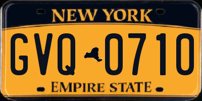 NY license plate GVQ0710