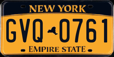 NY license plate GVQ0761