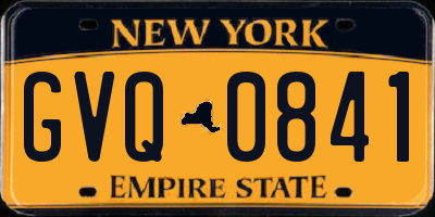 NY license plate GVQ0841