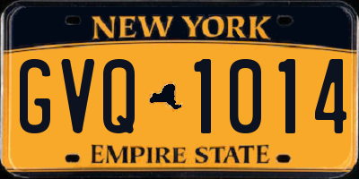 NY license plate GVQ1014