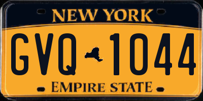NY license plate GVQ1044