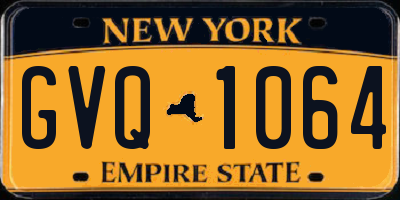 NY license plate GVQ1064