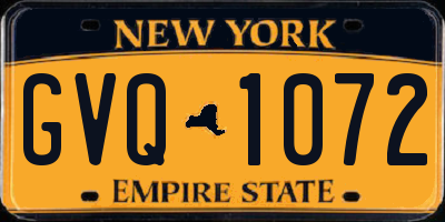 NY license plate GVQ1072