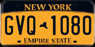 NY license plate GVQ1080