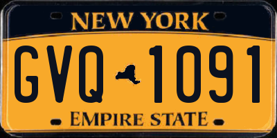 NY license plate GVQ1091
