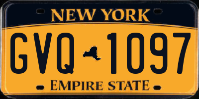 NY license plate GVQ1097