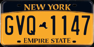 NY license plate GVQ1147
