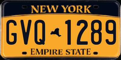 NY license plate GVQ1289