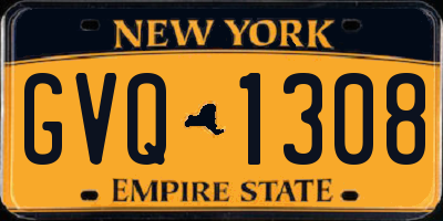 NY license plate GVQ1308