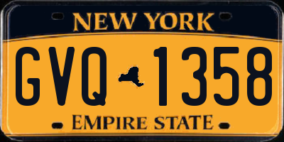 NY license plate GVQ1358