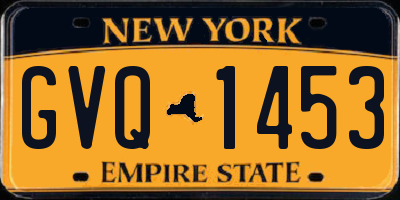 NY license plate GVQ1453