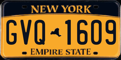 NY license plate GVQ1609