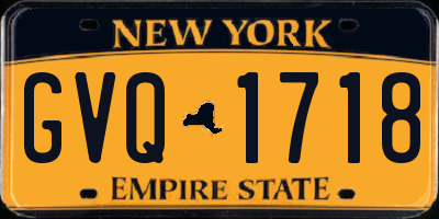 NY license plate GVQ1718