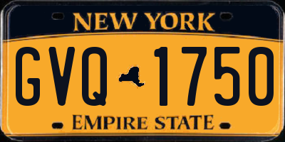 NY license plate GVQ1750