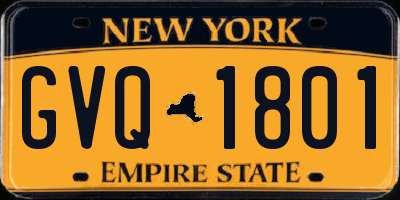 NY license plate GVQ1801
