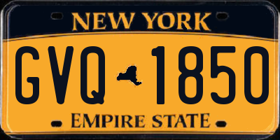 NY license plate GVQ1850
