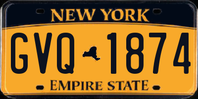 NY license plate GVQ1874