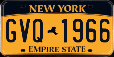 NY license plate GVQ1966