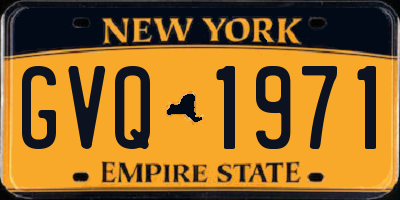 NY license plate GVQ1971