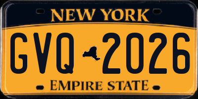 NY license plate GVQ2026