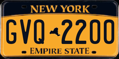NY license plate GVQ2200