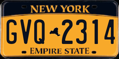 NY license plate GVQ2314