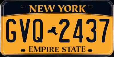 NY license plate GVQ2437